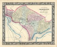 Washington D.C., World Atlas 1864 Mitchells New General Atlas